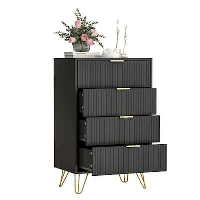 FURNIWAY Fluted Drawer Dresser for Bedroom