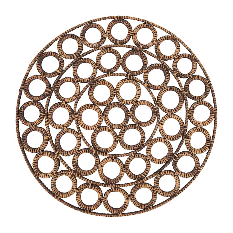 Rustic Rattan Loop Placemat (Set of 4) - 15"x15" - 15"x15" - Set of 4 - Brown