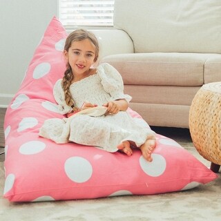 Tadpoles Bean bag Chair Cover - Toy Organizer - Light Pink Polka Dots
