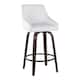 Option White Faux Leather/Glazed Walnut/Black Metal