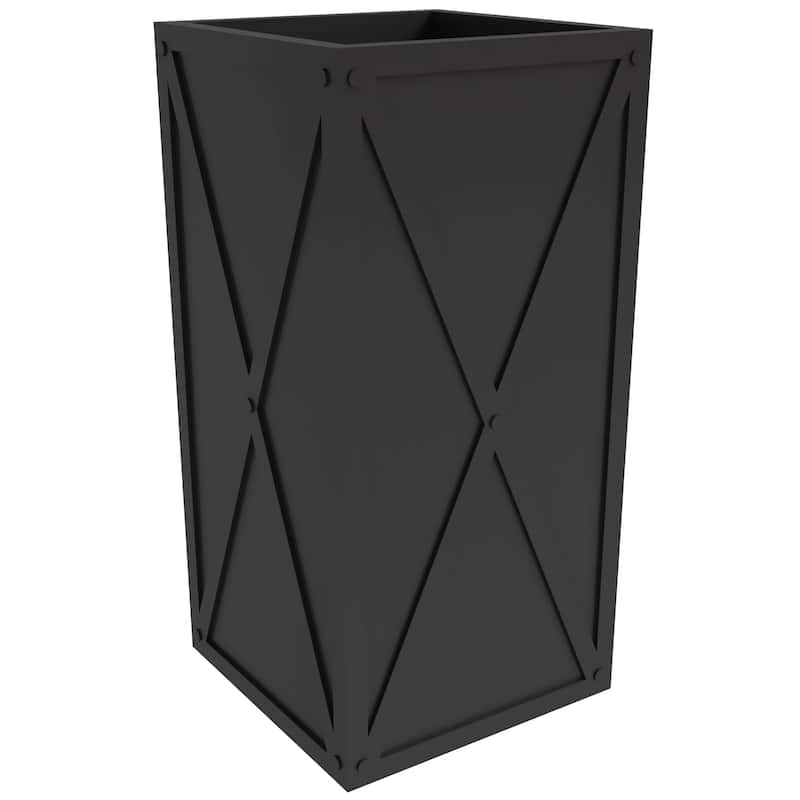 Papyrus Elegant Rectangular Modern Planter with Drainage, Lightweight Fiberstone MGO Clay Blend for Indoor Outdoor Use
