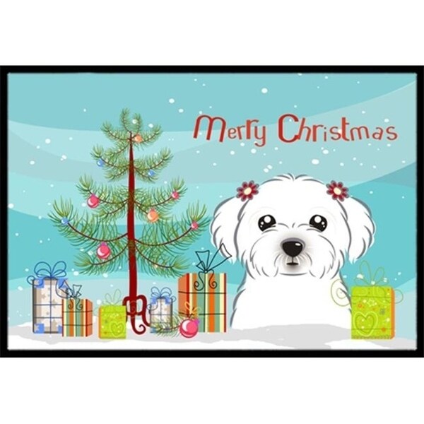 Carolines Treasures BB1580JMAT Christmas Tree & Maltese Indoor or Outdoor Mat 24 x 36