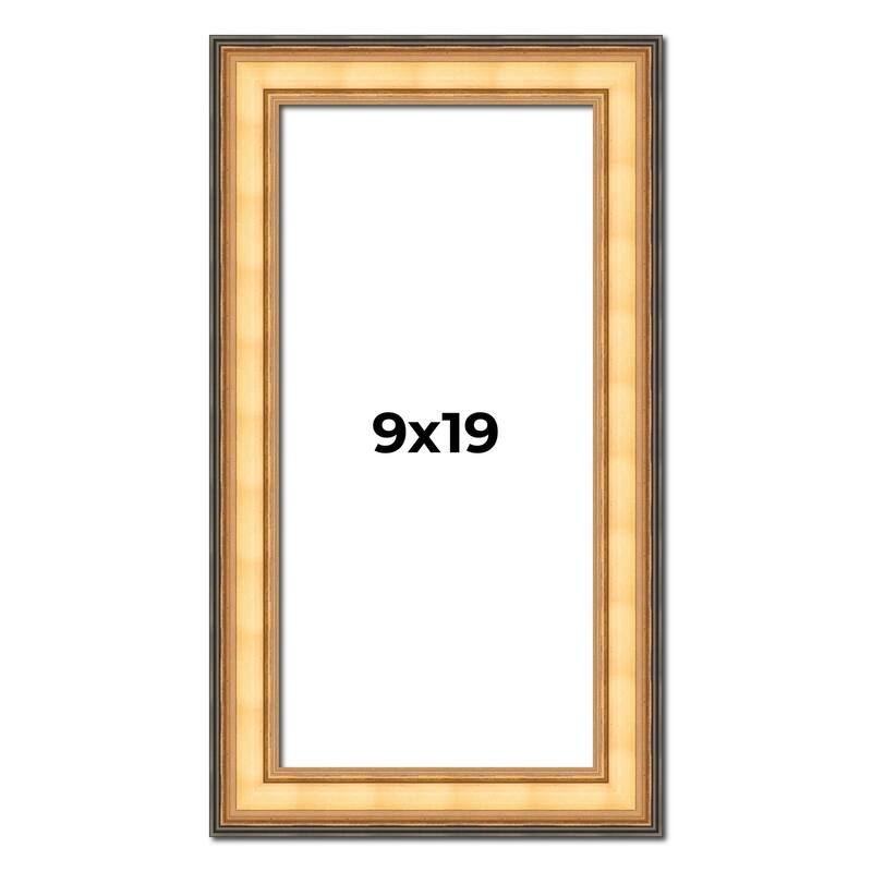 9x19 Frame Gold Plein Aire Solid Wood Picture Frame Width 2 Inches |