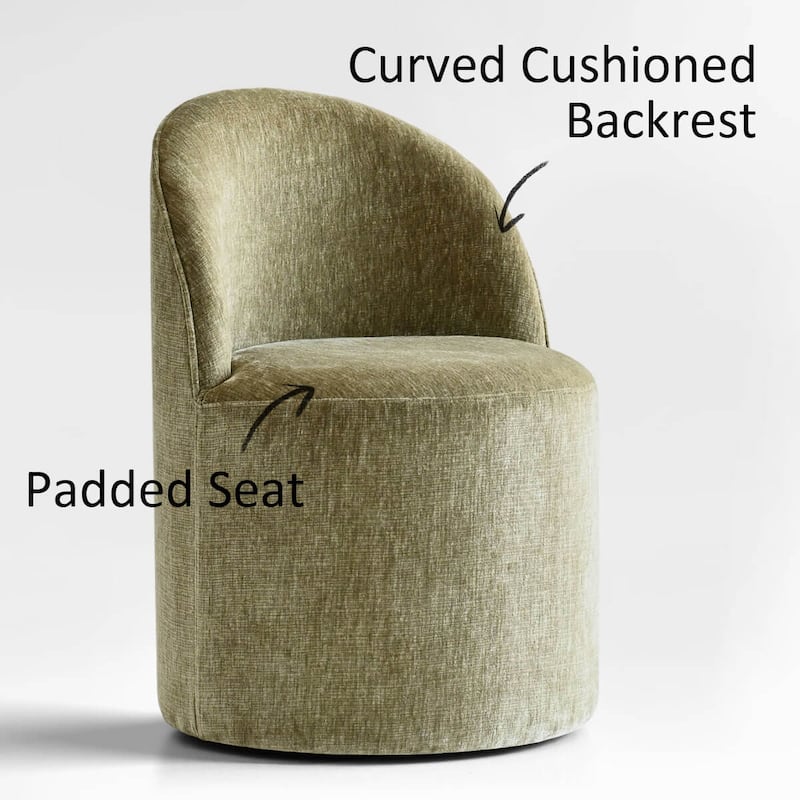Upholstered Chenille Office Chair with Wheels