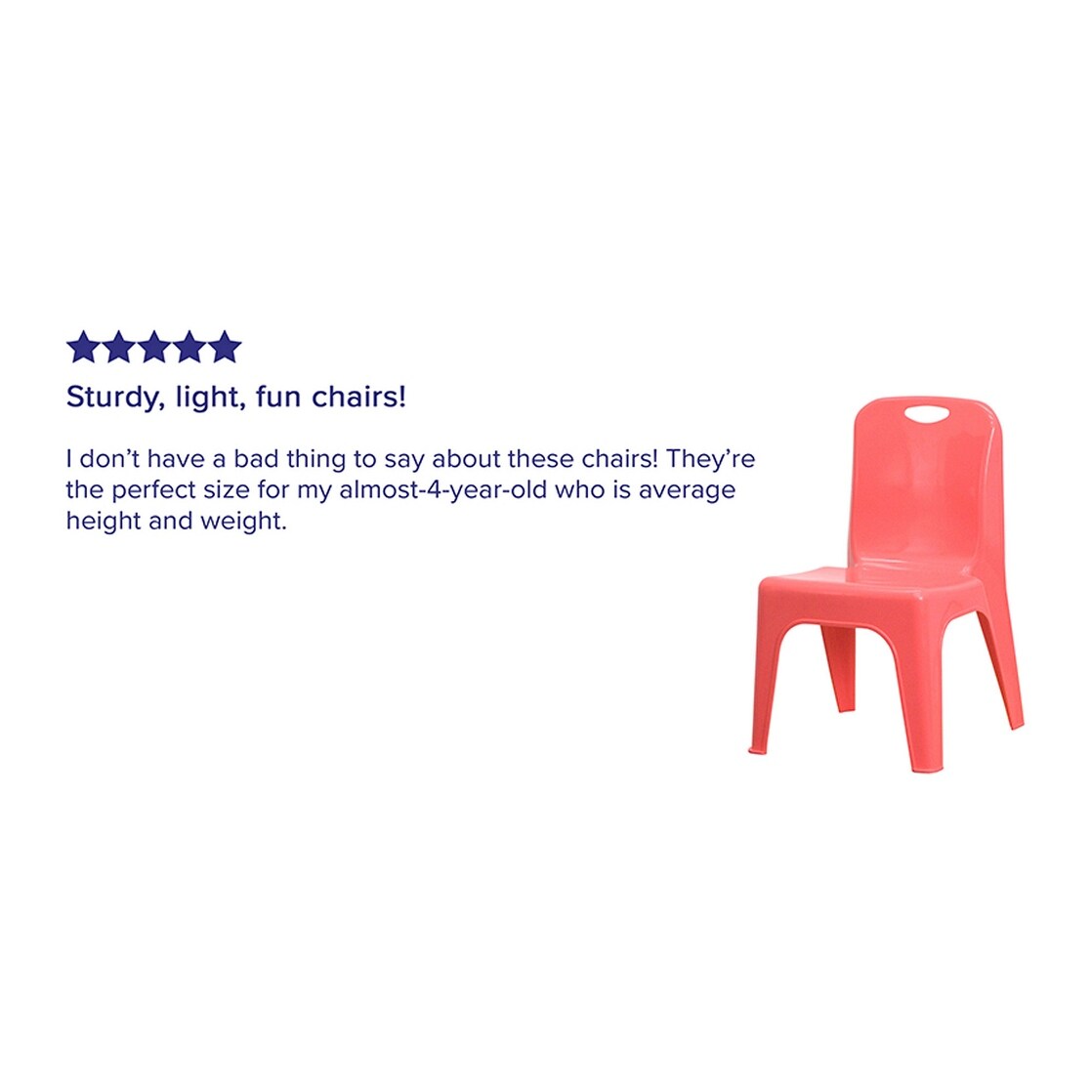 Offex Plastic Stackable School Chair with Carrying Handle and 11 Seat Height Red 