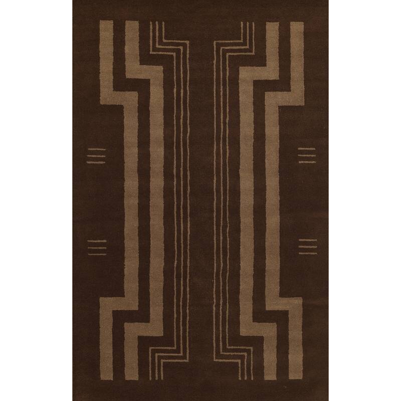 Momeni Simba Hand Tufted Wool Geometric Area Rug - Brown - 2' x 3' - Rectangle