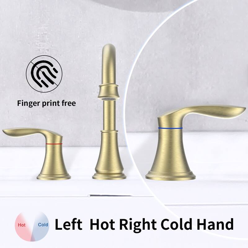 2 Handle 360 Degree Swivel Bathroom Sink Faucet with Pop up Drain Assembly and Water Supply Hose, Aerator, Anti Fingerprint