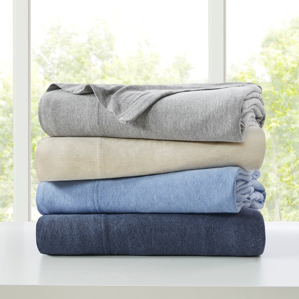 slide 1 of 18, Carbon Loft Porta Cotton Jersey Knit Deep Pocket Heathered Bed Sheet Set