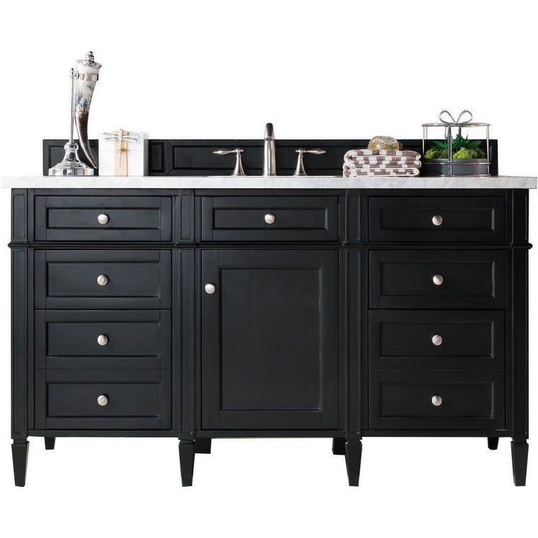 James Martin Vanities 650-V60S-FEJP Brittany 60" Free Standing Single - Black Onyx