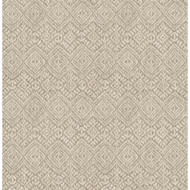 A-Street Prints Gallivant Neutral Woven Geometric Wallpaper