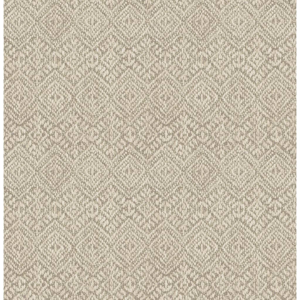 A-Street Prints Gallivant Neutral Woven Geometric Wallpaper