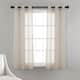 Lush Decor Farmhouse Textured Grommet Sheer Window Curtain Panel Pair - 63" x 38" - Beige
