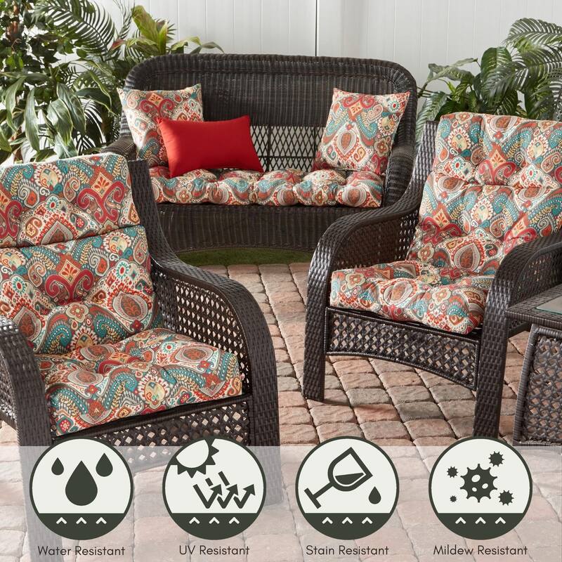 Greendale Home Fashions Global 17-inch Square Outdoor Square Accent Pillow (Set of 2)