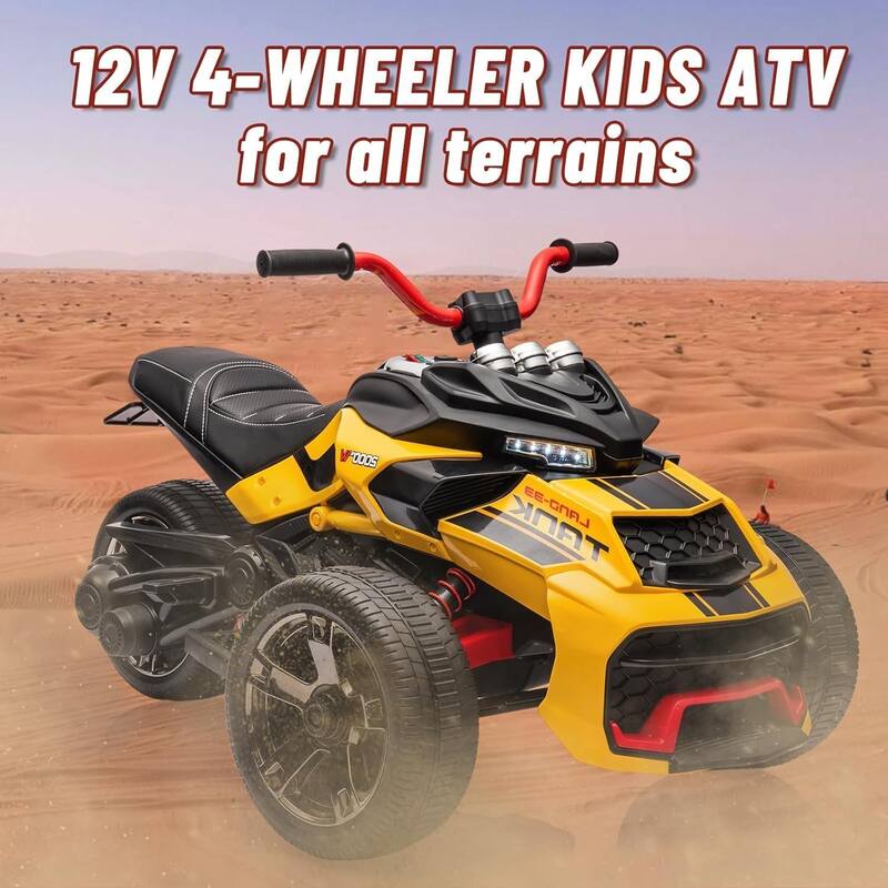 12V Kids Ride On ATV, 3 Wheeler Motorcycle, Rechargeable Battery-Powered ATV Toy Car