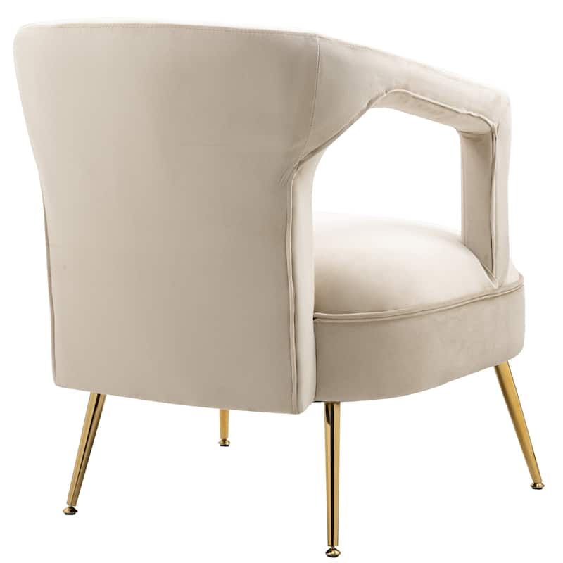 Velvet Upholstered Tufted Livng Room Leisure Chair With Golden feet
