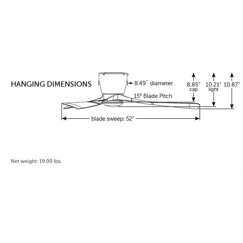 Fanimation Klinch 52 inch Indoor/Outdoor Ceiling Fan with LED Light Kit with Remote - Black