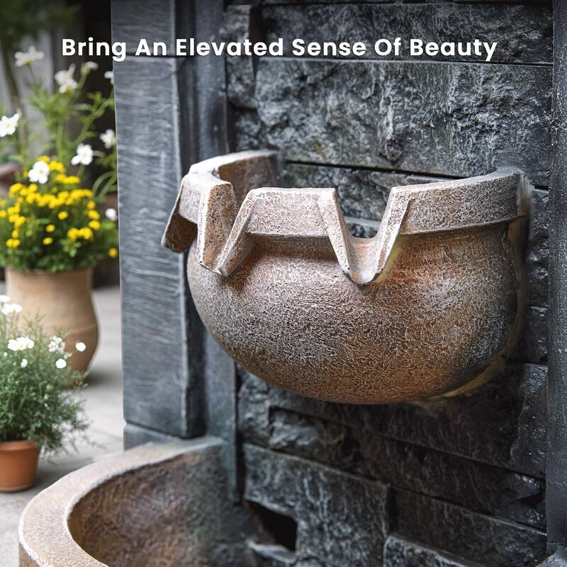 European Style Outdoor 3-Tiered Freestanding Weather Resistant Garden Fountain