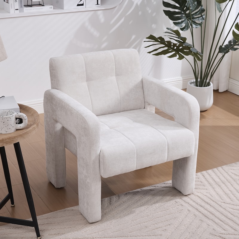 Accent Chair Side Chair Reception Chair, Beige Reading Chair Dressing Chair Leisure Chair Office Chair