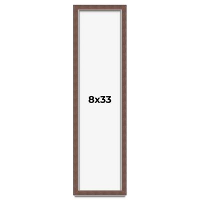 8x33 Shadow Box Frame Brown | 1.125 inches Deep Real Wood Rustic