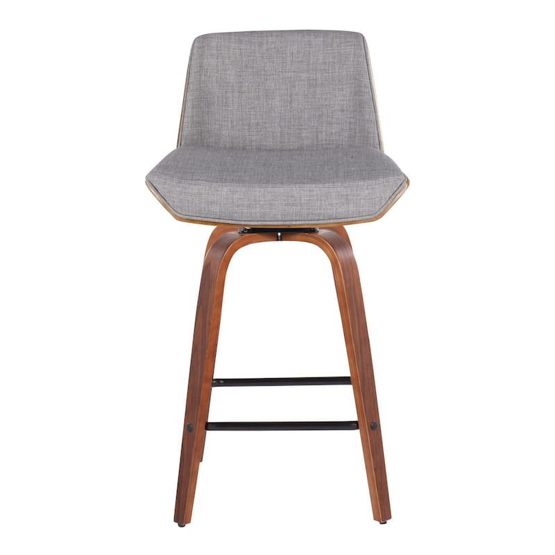 Carson Carrington Clemens 26" Fixed-Height Counter Stool with Bent Wood Legs & Square Footrest (Set of 2)