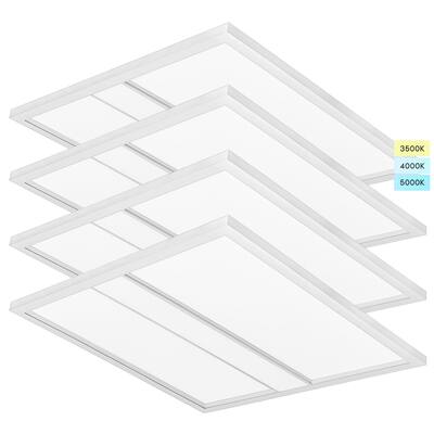 Luxrite 2x2 FT LED Panel Lights 25/30/35W, 3CCT 3500K/4000K/5000K, 2750/3300/3850LM, Dimmable 110-277V DLC UL 4 Pack