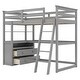 preview thumbnail 9 of 7, Twin Size Pine Loft Bed with Desk, Shelves, Drawers, and Safety Guardrails