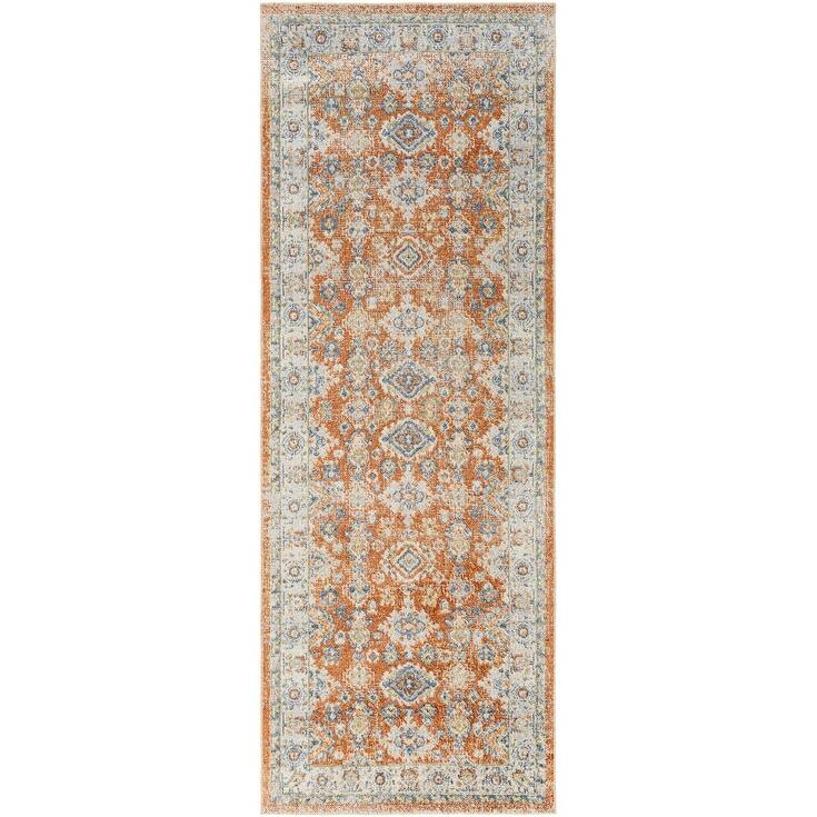 Livabliss Lillian Machine Washable Floral Medallion Area Rug