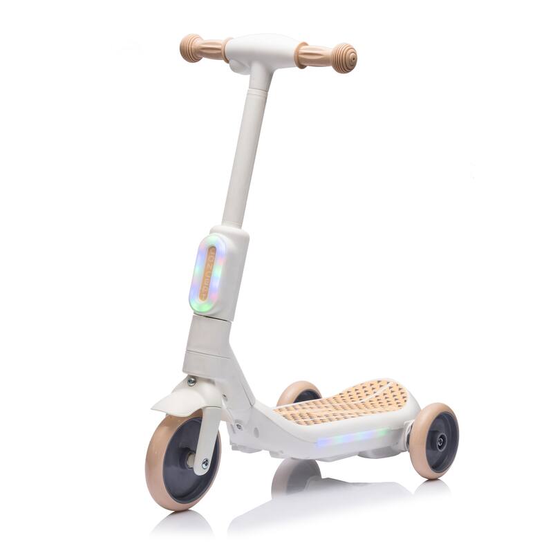 2in1 Kids Ride On Three-Wheel Balance Electric Scooter, Toy for kids, Tail Color Lights W/Spray, Wider Pedal