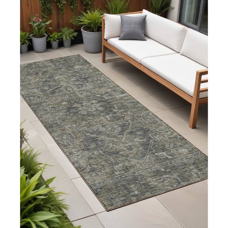 Bora Oriental Weather Resistant Refined Traditional Outdoor Rug - 8' Runner - Multi