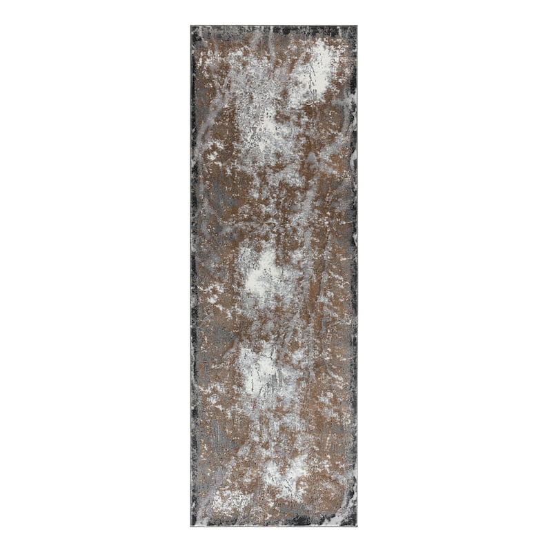 Petra Collection Contemporary Area Rug - Runner 2'8'' x 8'1'' - Grey