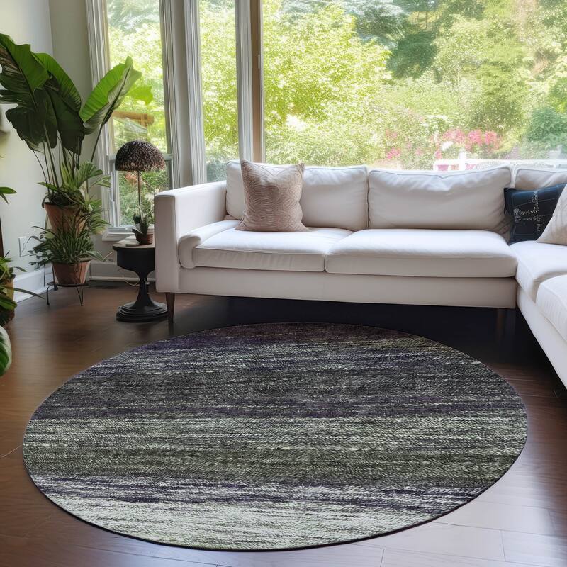Machine Washable Indoor/ Outdoor Chantille Solid Ombre Rug