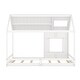 preview thumbnail 5 of 70, Modern Pine Wood House Bed with Roof and Window, Sturdy Construction