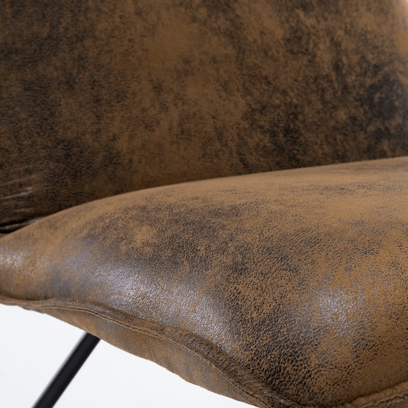 LUE BONA Mid Century Faux Leather Accent Chair With Adjustable Backrest - 31.5'' H X 22.2'' W X 23.6'' D