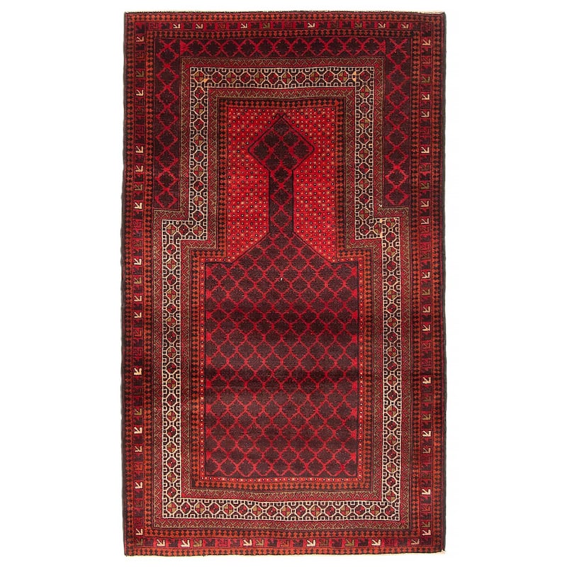 Teimani Red Rug 2'10" x 4'11" - 2'10 x 4'11 - Red - 2'10 x 4'11