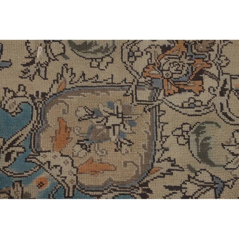 Blue Tabriz Persian Vintage Area Rug Handmade Bedroom Wool Carpet - 9'9" x 12'7"