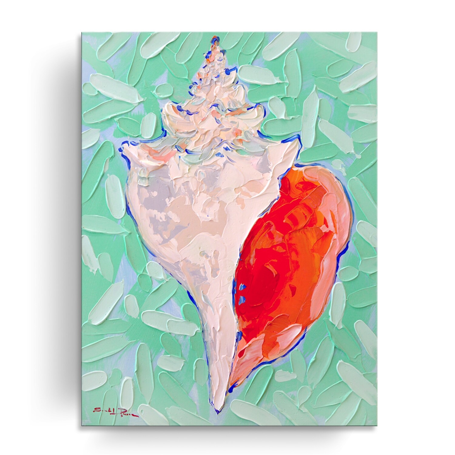 Shop Ocean Call Canvas Coastal Conch Shell Wall Art By Sarah Lapierre Overstock 27634366