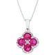 Thumbnail 8, Sterling Silver Birthstone Flower Pendant Necklace. Changes active main hero.