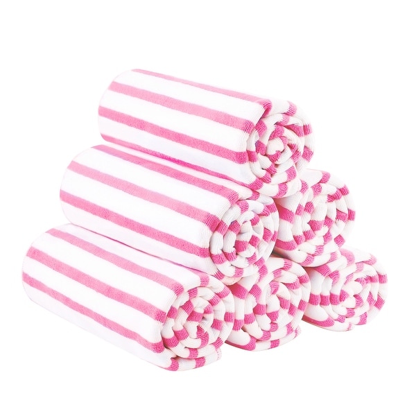 pink striped beach towel
