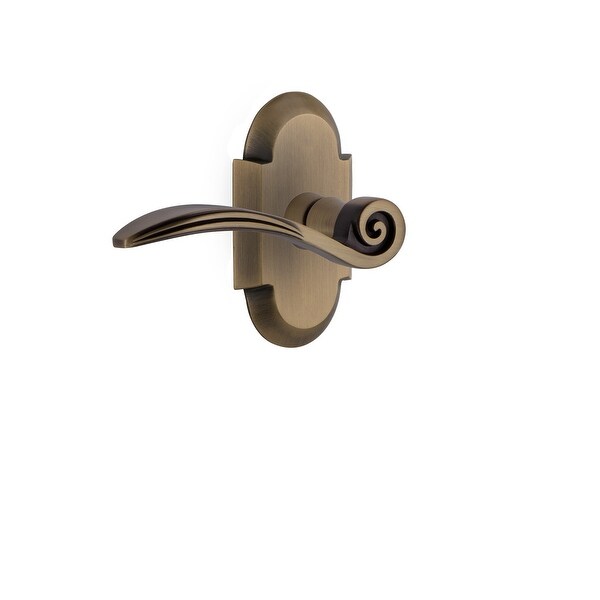 Nostalgic Warehouse COTSWN_PRV_234_NK_RH Swan Right Handed Privacy Door Lever Set with Cottage Rose for 2-3/4" Backset Doors