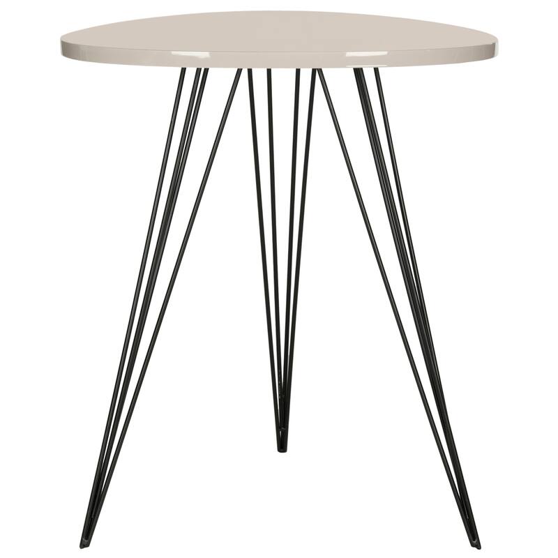 SAFAVIEH Luann White/ Black Lacquer Side Table - 19.6" x 19.6" x 23.6" - 20Wx20Dx24H - Taupe