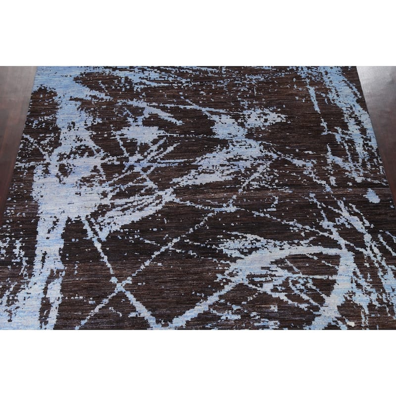 Vegetable Dye Abstract Oriental Living Room Area Rug Wool Hand-knotted - 8'11" x 11'10"