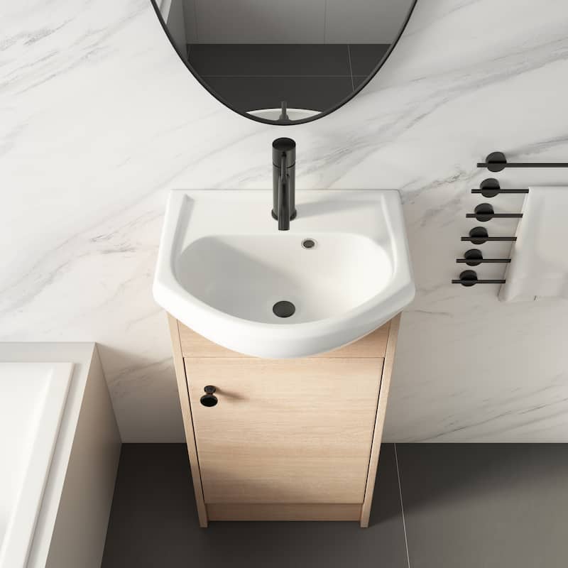 Freestanding 18 Inch Bathroom Vanity, Small Bathroom Vanity With Sink, Bathroom Vanity and Sink Combo (KD-PACKING)