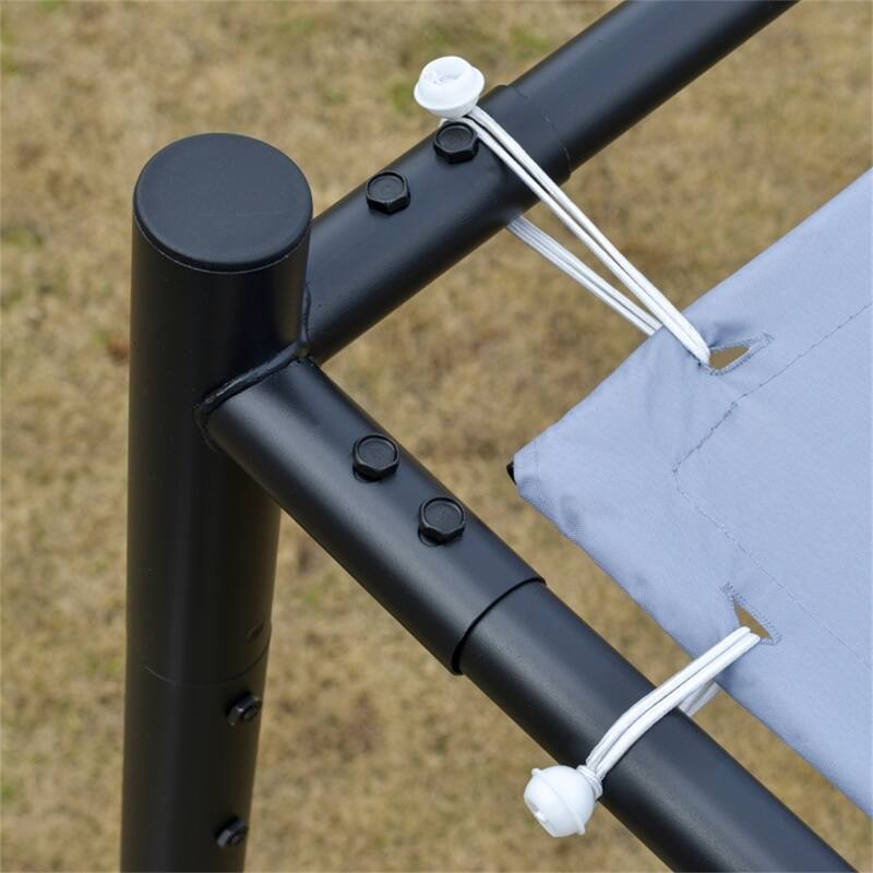 Grey Wall-Mounted Gazebo with Steel Frame and PVC-Coated Polyester Canopy for Patio Garden or Backyard Outdoor Shelter
