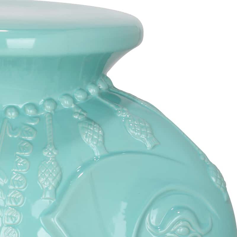 SAFAVIEH Paradise Ainara Elephant White Ceramic Decorative Garden Stool