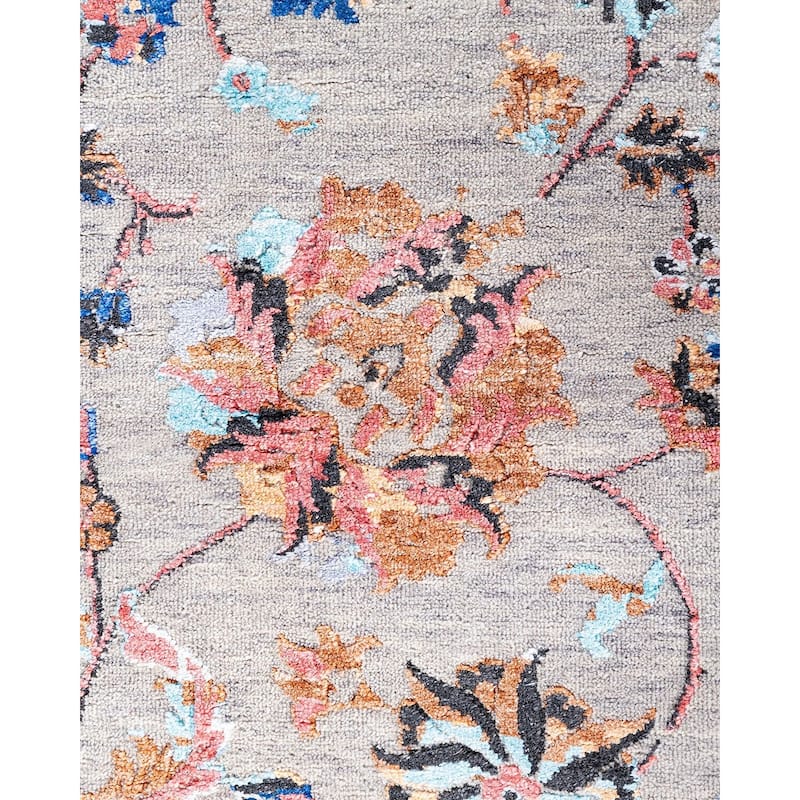 Ikat One-of-a-Kind Hand-Knotted Area Rug, Gray - 8' 0" x 10' 4"