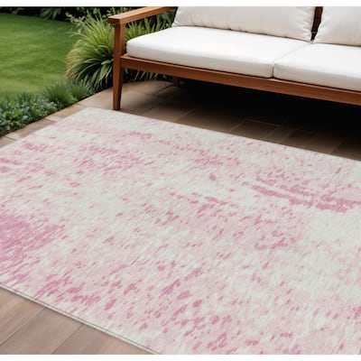 HomeRoots Abstract Transitional Rectangle Outdoor Rug