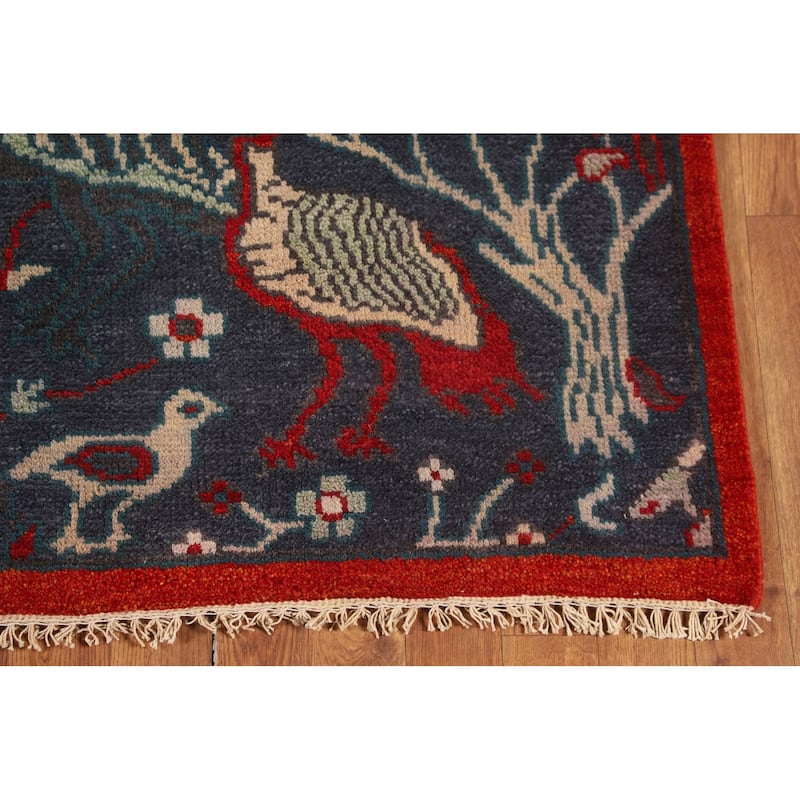 Animals Pictorial Ziegler Oriental Foyer Rug Handmade Wool Carpet - 4'1"x 5'11"