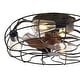 preview thumbnail 107 of 191, 16.5"/18.5"/20"/23.6"/24"/28" Vintage Distressed White Low Profile Caged Ceiling Fan with Light and Remote (7/6/5/3-Blade)