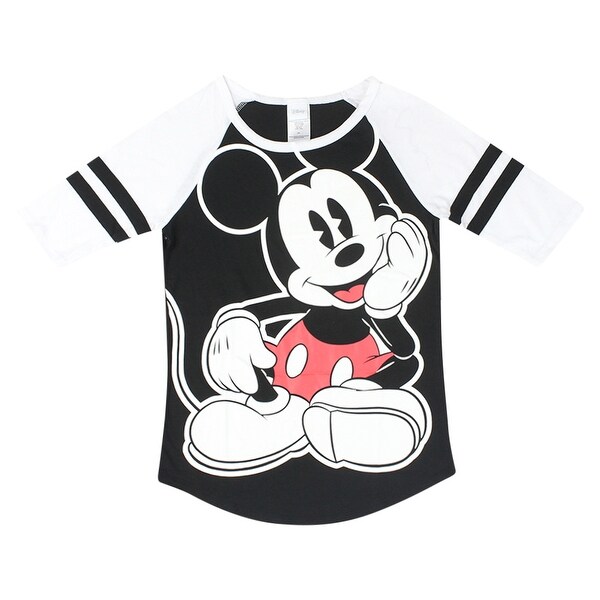 Shop Disney Cute Mickey Mouse Smiling Graphic Women S Black And