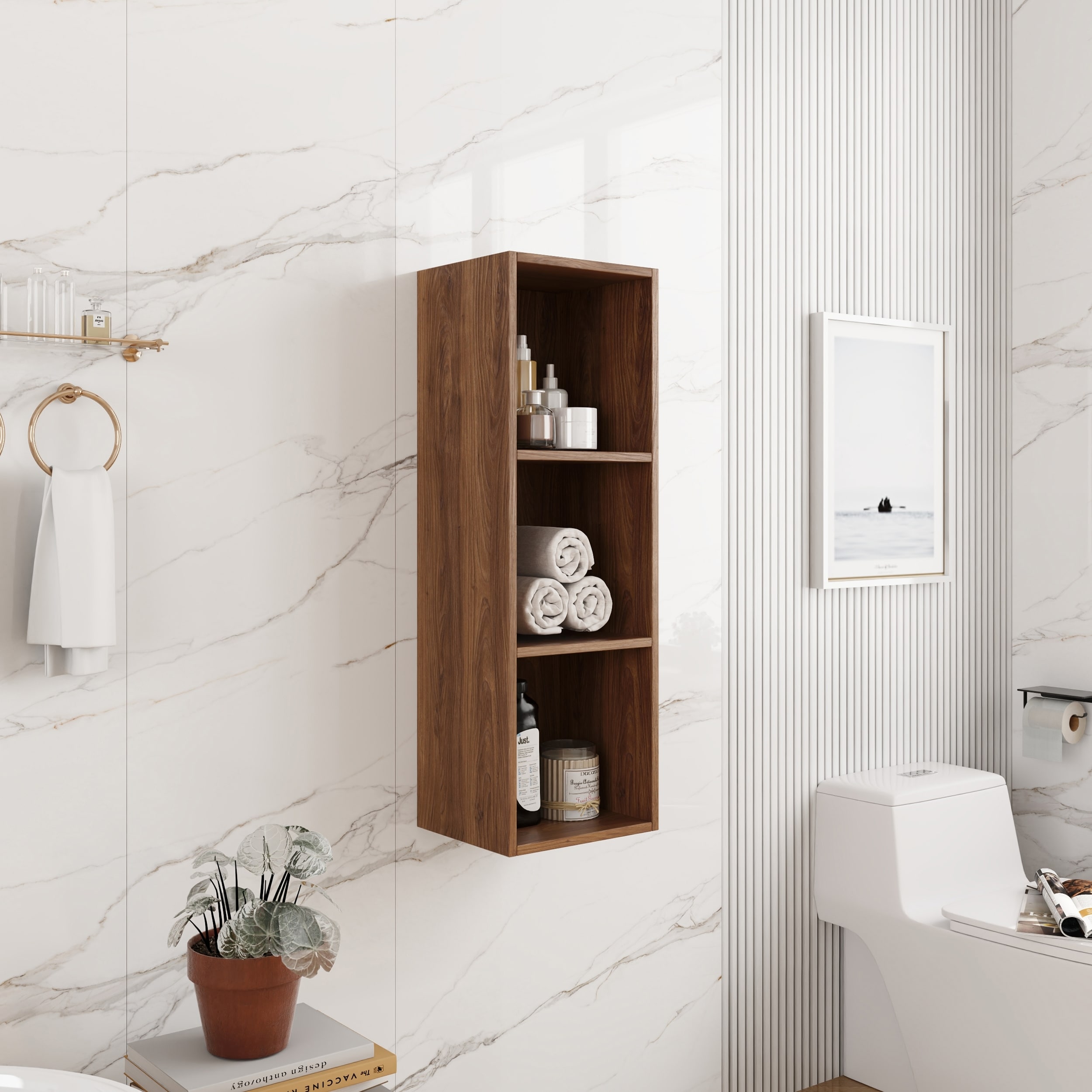 12 Inch Small Wall Mounted Storage Shelves, Suitable For Small Bathroom, Study, Storage Room, (KD-Packing)